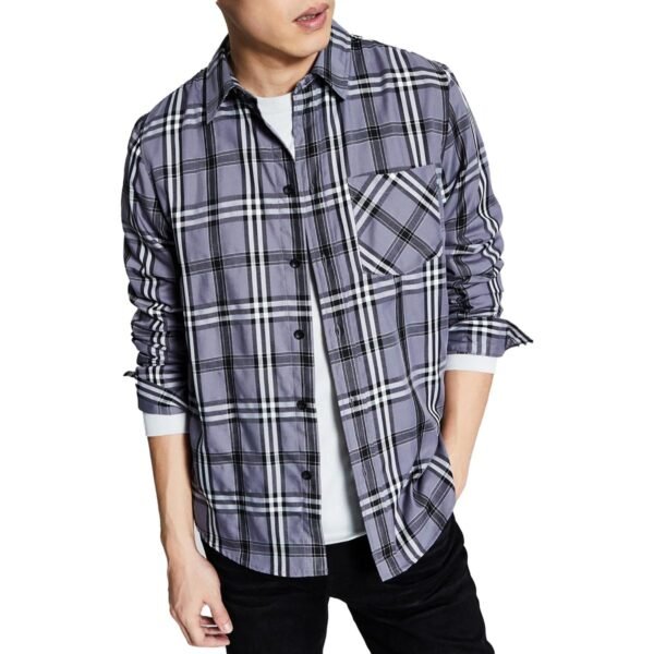 And Now This Mens Woven Plaid Button-Down Shirt