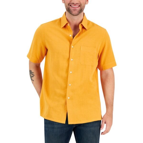 Club Room Mens Silk Woven Button-Down Shirt - Image 2