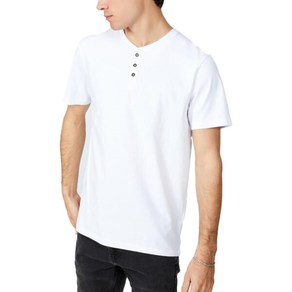 Cotton On Mens Organic Cotton Crewneck Henley Shirt - Image 2