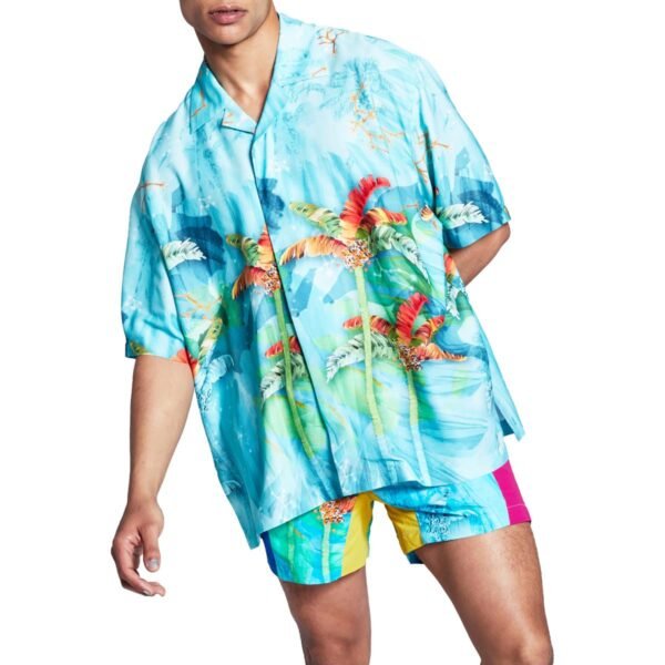 And Now This Mens Collared Printed Hawaiian Print Shirt